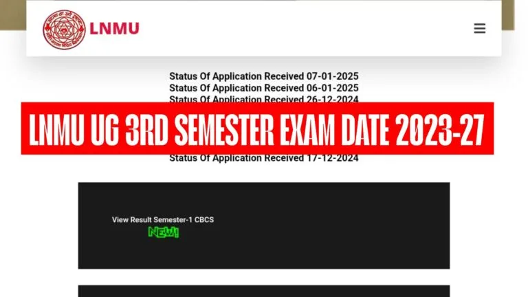 LNMU UG 3rd Semester Exam Date 2023-27