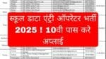 School Data Entry Operator Vacancy